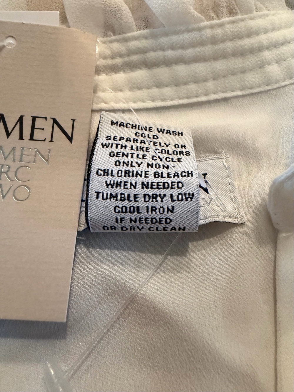 NWT Carmen Marc Valvo Ivory Ruffle Chiffon Blouse Women’s XL Coquette Workwear - Picture 10 of 10